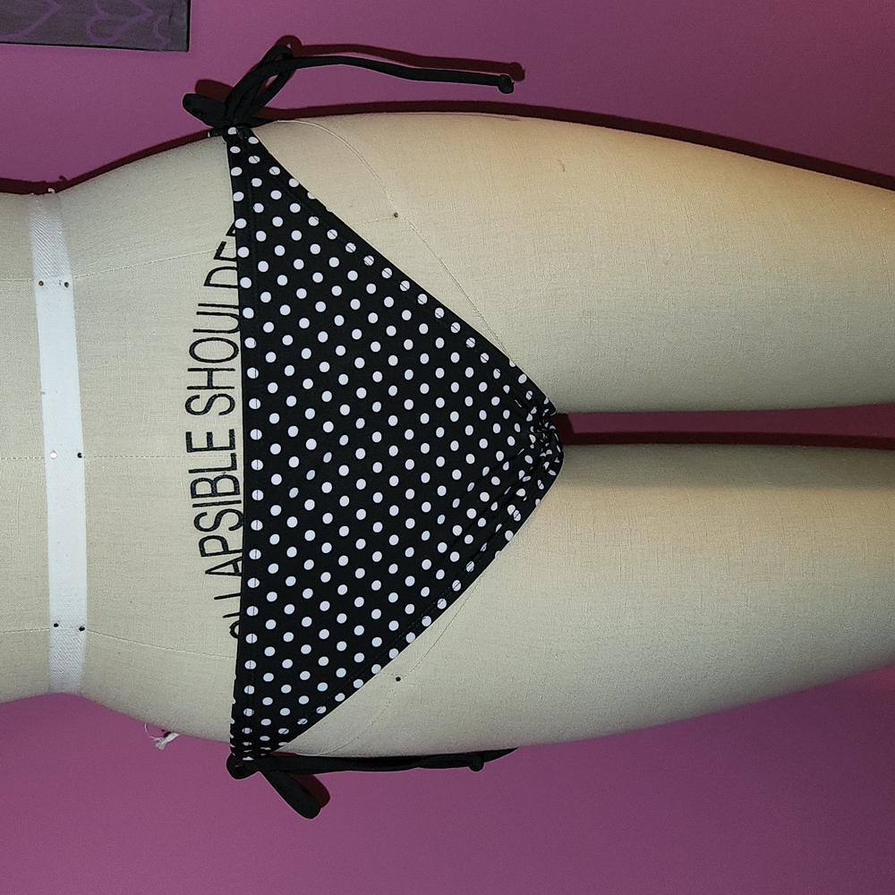 NWT Xhilaration black and white polka-dot bikini swim bottoms
